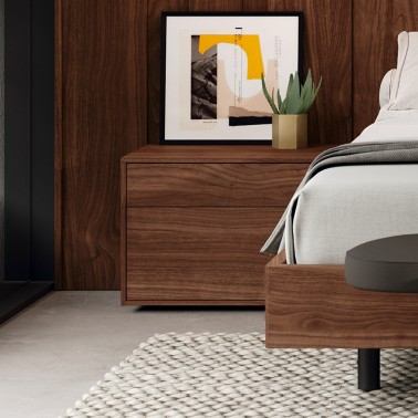 Mesita de noche con 2 cajones Flat