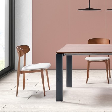 Silla comedor madera de fresno con asiento tapizado Pure