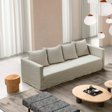 sofa desenfundable Brenda con respaldo de cojines 60x60