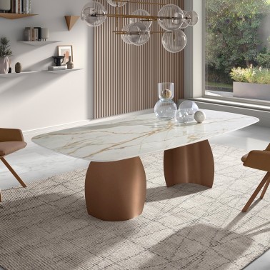 MESA DE COMEDOR CERAMICO CON TAPA FORMA DE TONEL MELODY
