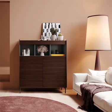 Aparador alto Chelsea 123 cm patas metalicas