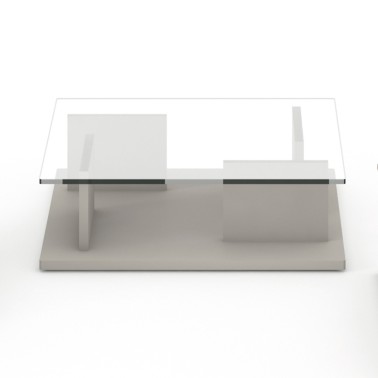 Mesa de centro de cristal cuadrada 100x100 Artica