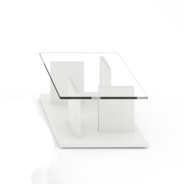 Mesa de centro de cristal rectangular 120x60 Artica