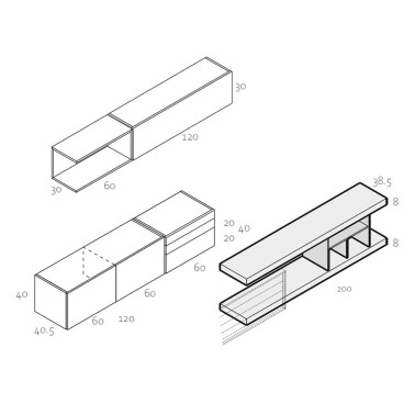 Composicion modular moderna para salon ZOOM 503