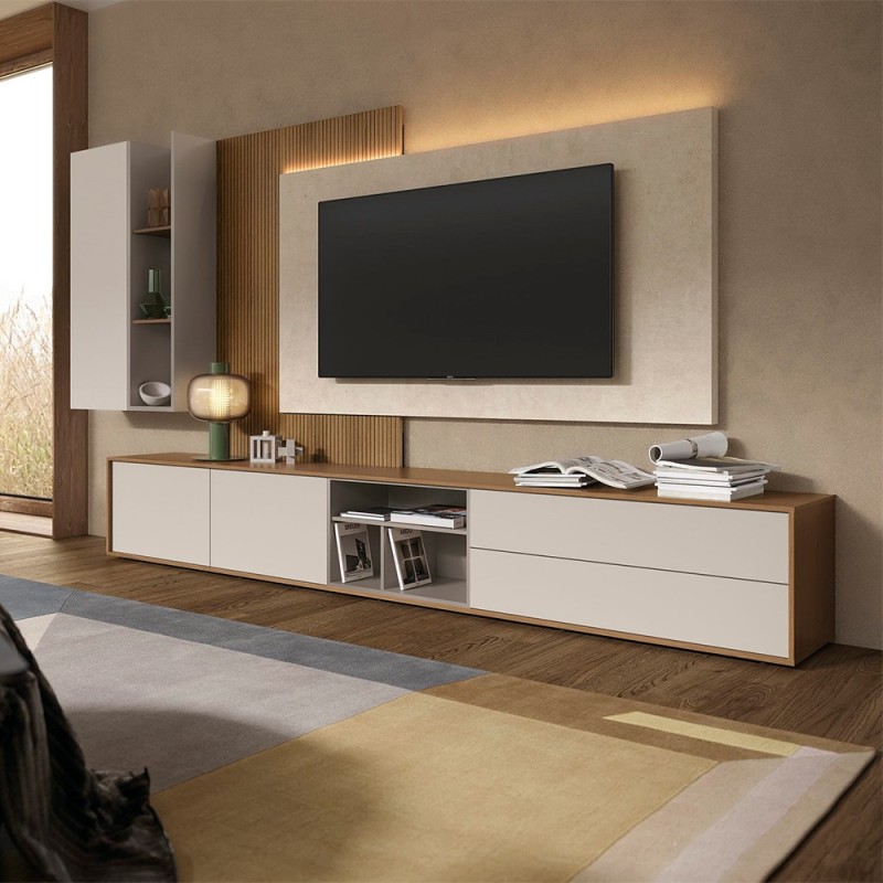 Composicion modular para salon con mueble tv suspendido