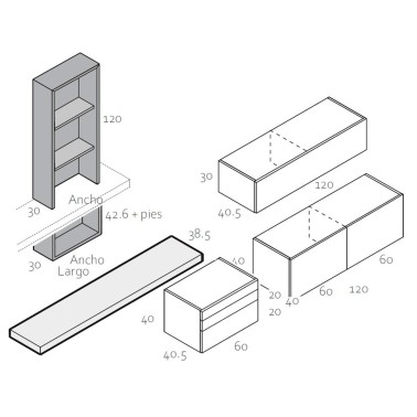 Composicion modular moderna para salon ZOOM 505