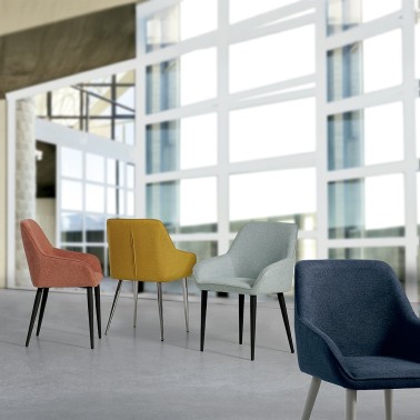 Silla con reposabrazos Nela tapizado tela Belfast