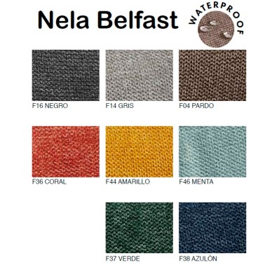 Silla con reposabrazos Nela tapizado tela Belfast