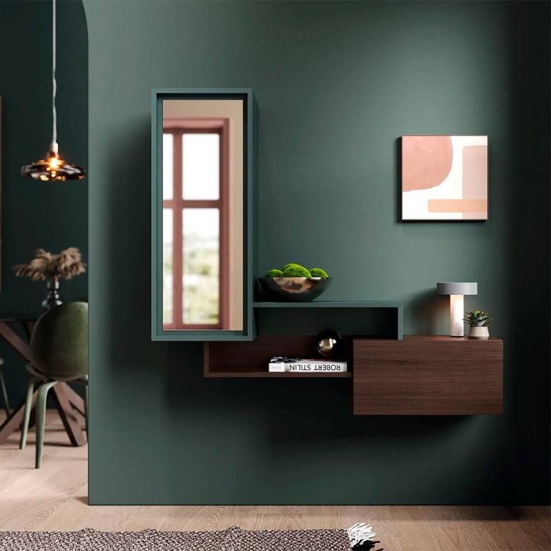 Recibidor modular con armario con frente en espejo Repaly 301