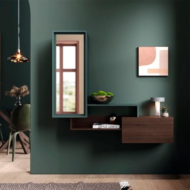 Recibidor modular con armario con frente en espejo Repaly 301