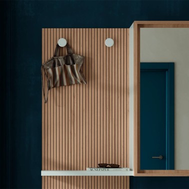 Recibidor con paneles alistonados y armario con espejo Replay 303