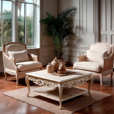 mesa de centro clasica blanca Christine