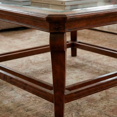 Mesa de centro de cristal clasica 110x100 Leo