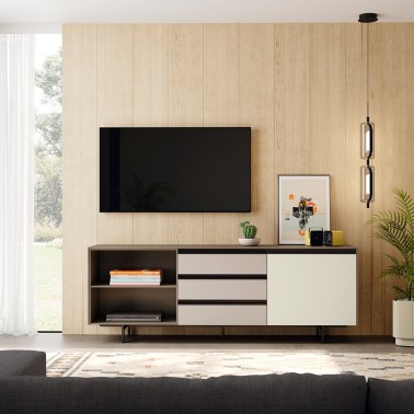 Mueble de Tv con 1 puerta y 3 cajones Med 59