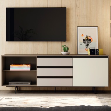 Mueble de Tv con 1 puerta y 3 cajones Med 59