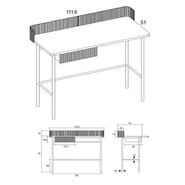 Escritorio de diseño Hit con 1 cajon