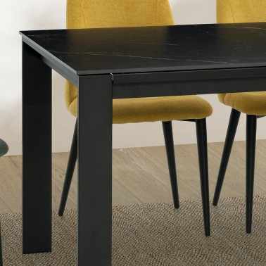 Mesa extensible porcelanico negro SOLID ENZO