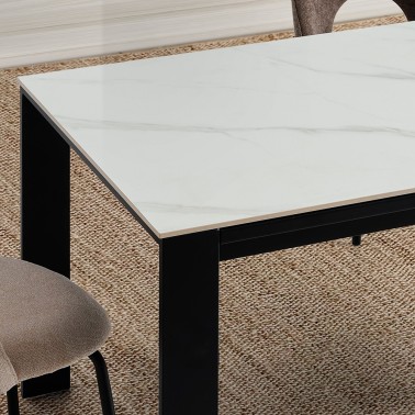 Mesa porcelanico Blanco extensible SOLID ENZO