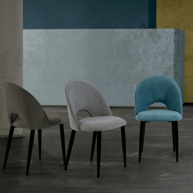 Silla moderna tapizada con patas metalicas RYTA BRIDO