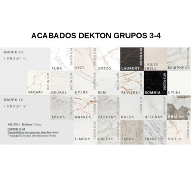 Mesa Kerala de Cancio con encimera Dekton y patas de madera