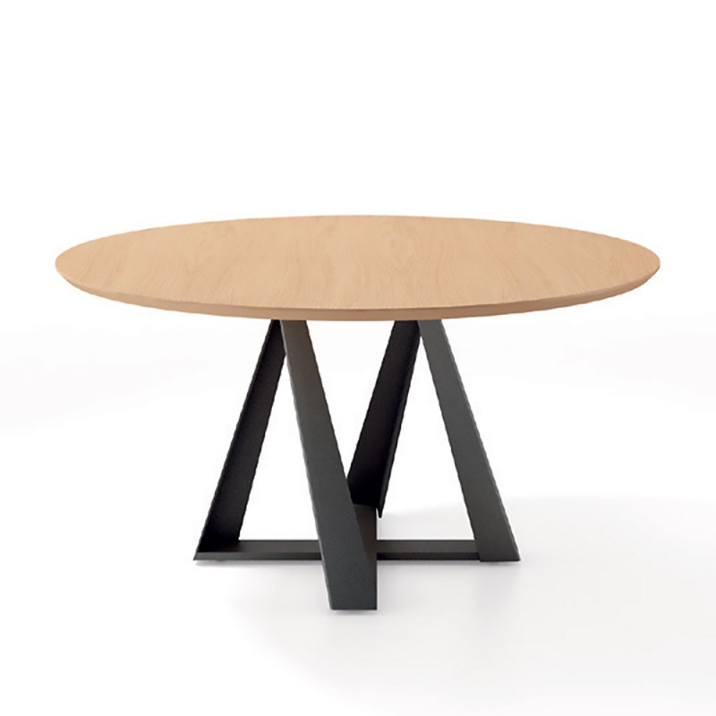 Mesa redonda Floid de Rodri Diseño con pie central metalico