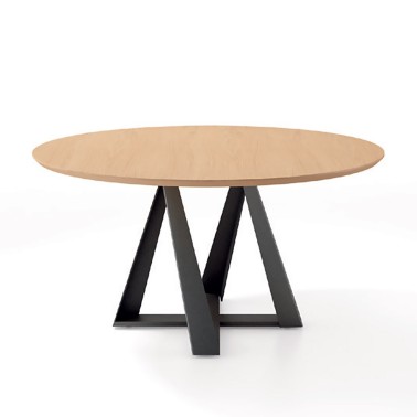 Mesa redonda Floid de Rodri Diseño con pie central metalico