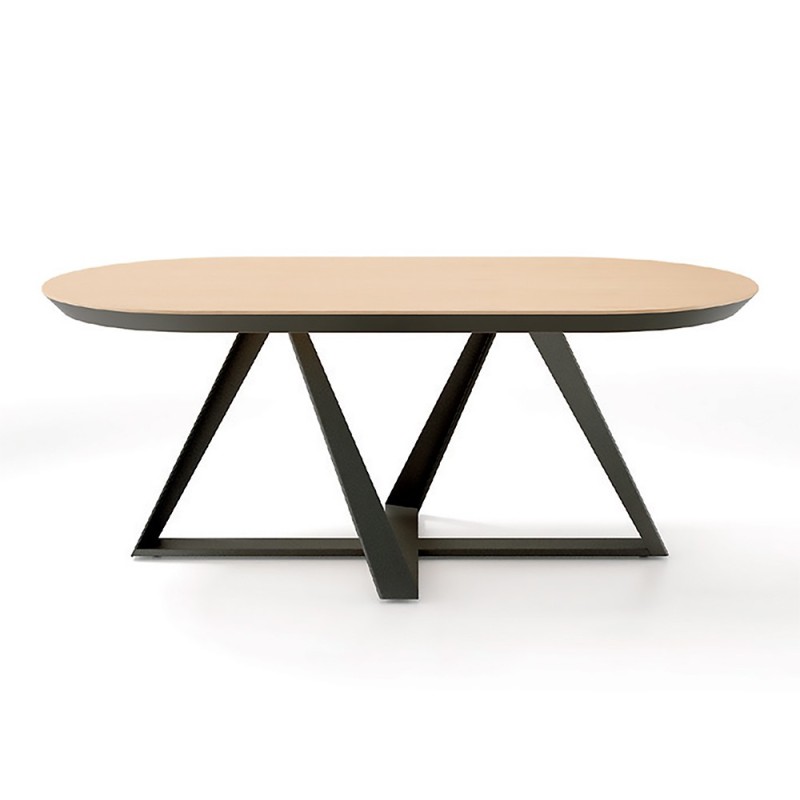 Mesa ovalada Monti de Rodri Diseño con pie central metalico