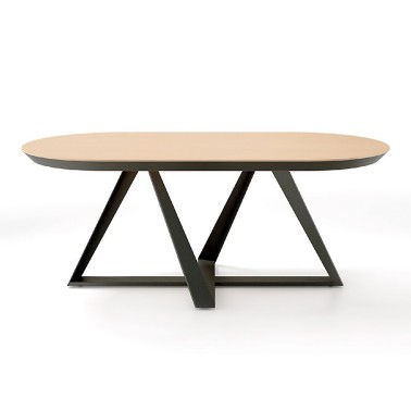 Mesa ovalada Monti de Rodri Diseño con pie central metalico