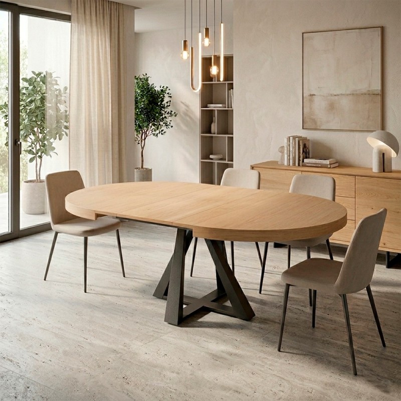 MESA REDONDA EXTENSIBLE DE MADERARIFE DE RODRI DISEÑO