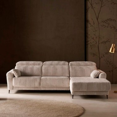 Sofa chaisselongue con asientos deslizantes Turin