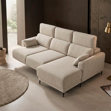 Sofa chaisselongue con asientos deslizantes Turin