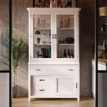 VITRINA RUSTICA CON 2 PUERTAS CERDEÑA