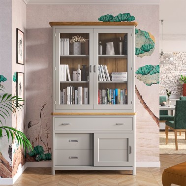 VITRINA RUSTICA CON 2 PUERTAS CERDEÑA