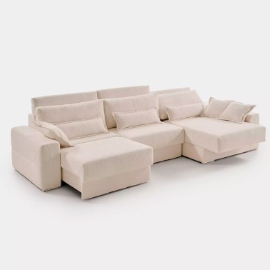 SOFA DESLIZANTE CON CHAISELONGUE ARES