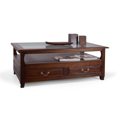 Mesa de centro clasica acristalada 130x80