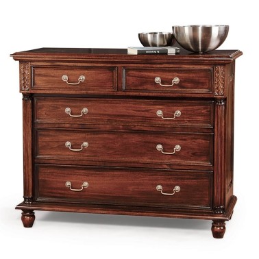 Comoda clasica de madera con 5 cajones Guillermo