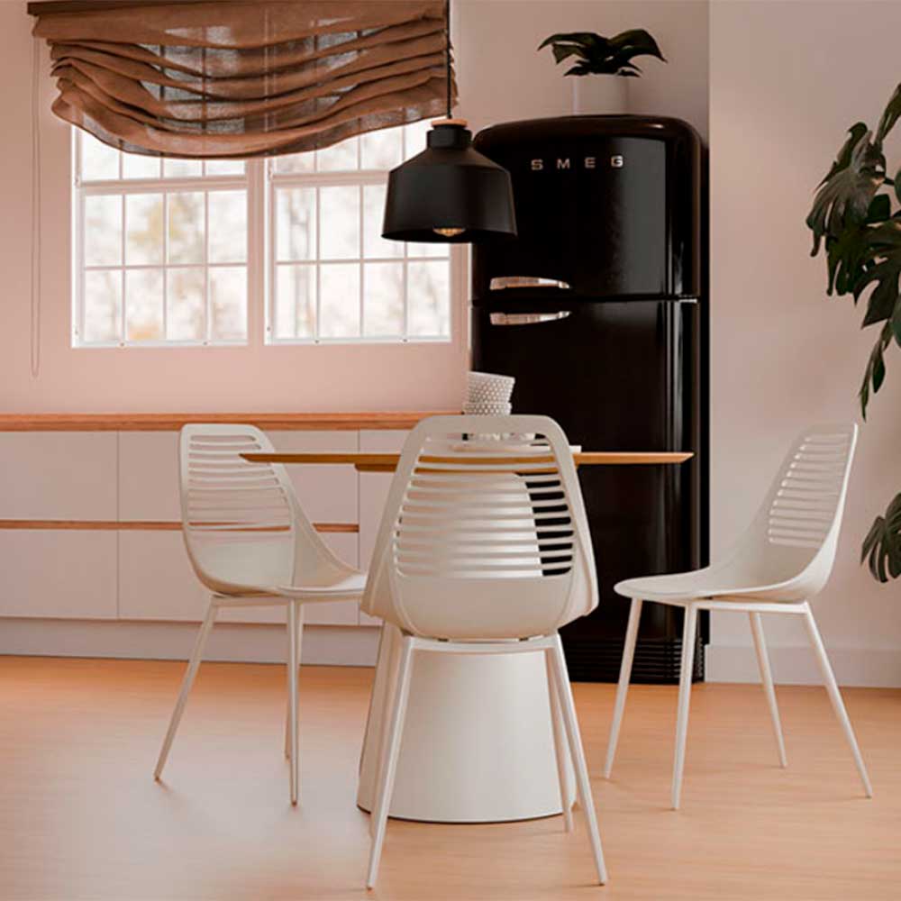 Mesa redonda de comedor con pie central Daimuz