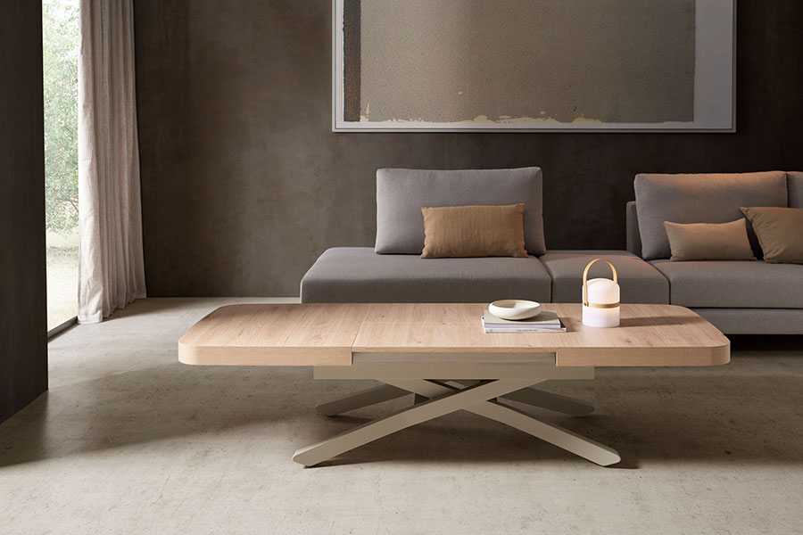 mesa de centro elevable y extensible