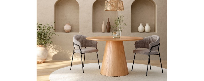 Cómo integrar una mesa redonda en un comedor estilo Japandi Cómo integrar una mesa redonda en un comedor estilo Japandi