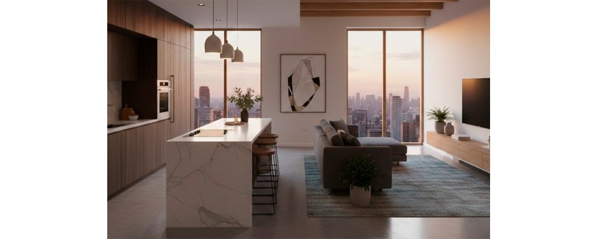 ¿Dónde colocar el sofá si tengo una cocina abierta al salón?