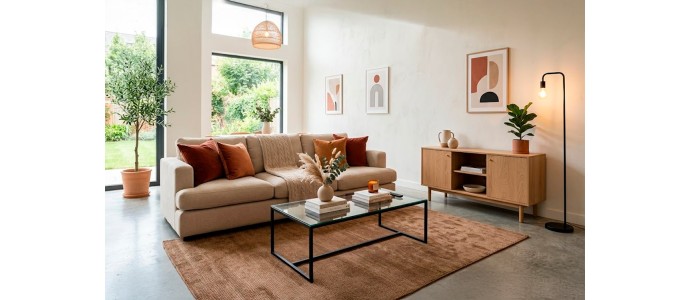 Cómo decorar un salón con un sofá beige